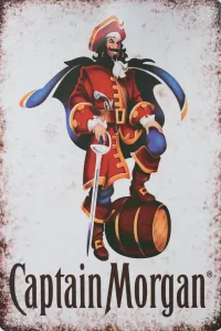 Tavla Plåtskylt Retro Captain Morgan