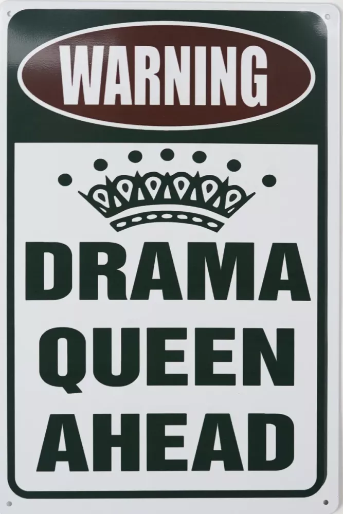 Tavla Plåtskylt Retro Drama Queen
