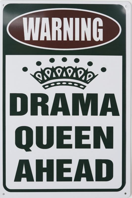 Tavla Plåtskylt Retro Drama Queen