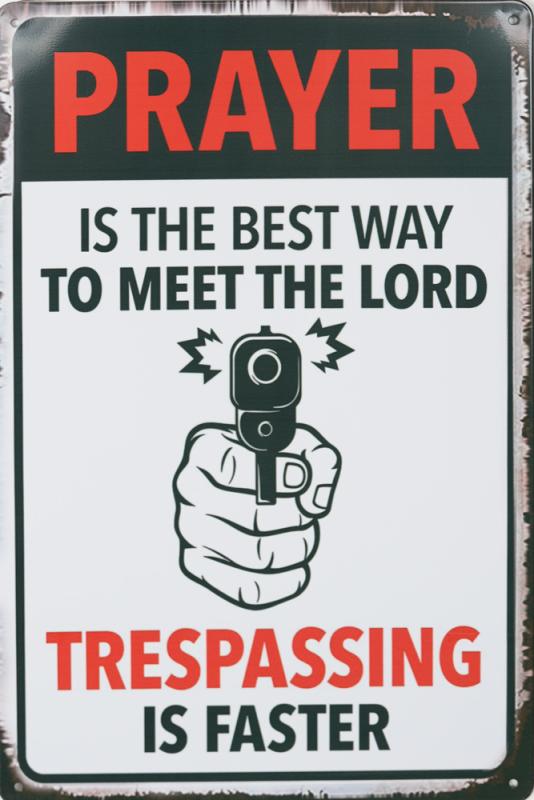 Tavla Plåtskylt Retro Trespassing