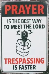 Metallskilt Retro Trespassing