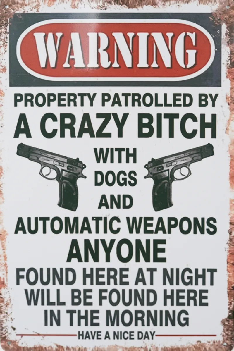 Metallskilt Retro Crazy Bitch