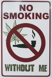 Tavla Plåtskylt Retro No Smoking Hampa