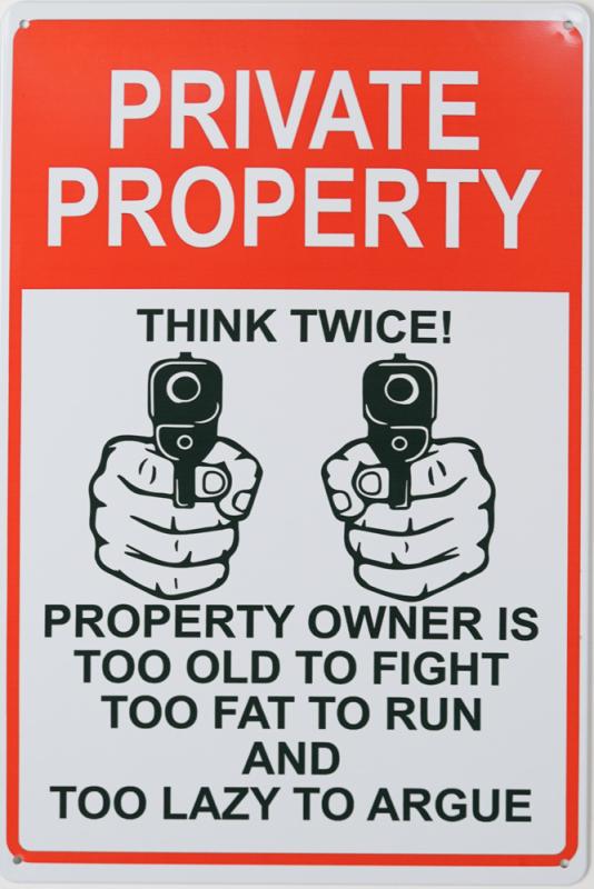 Tavla Plåtskylt Retro Private Property