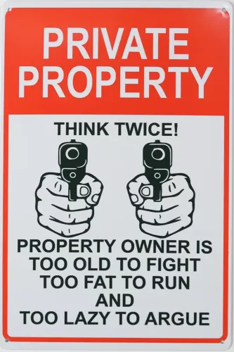 Tavla Plåtskylt Retro Private Property