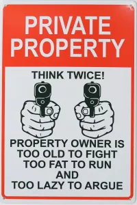 Metallskilt Retro Private Property