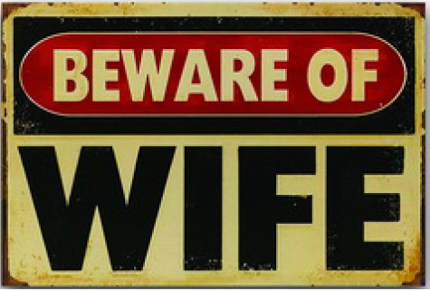 Tavla Plåtskylt Retro Beware of Wife