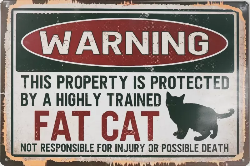 Metallskilt Retro Fat Cat