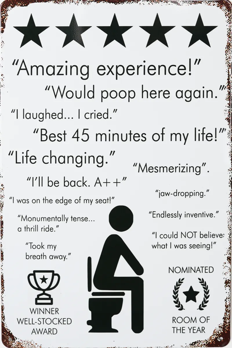 Metallskilt Retro WC Room