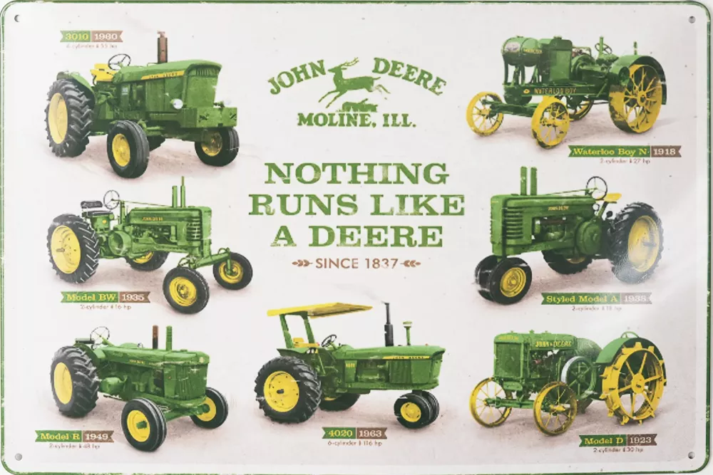 Tavla Plåtskylt Retro John Deere