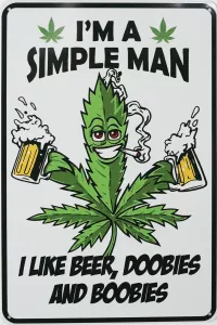 Tavla Plåtskylt Retro Simple Man Hampa