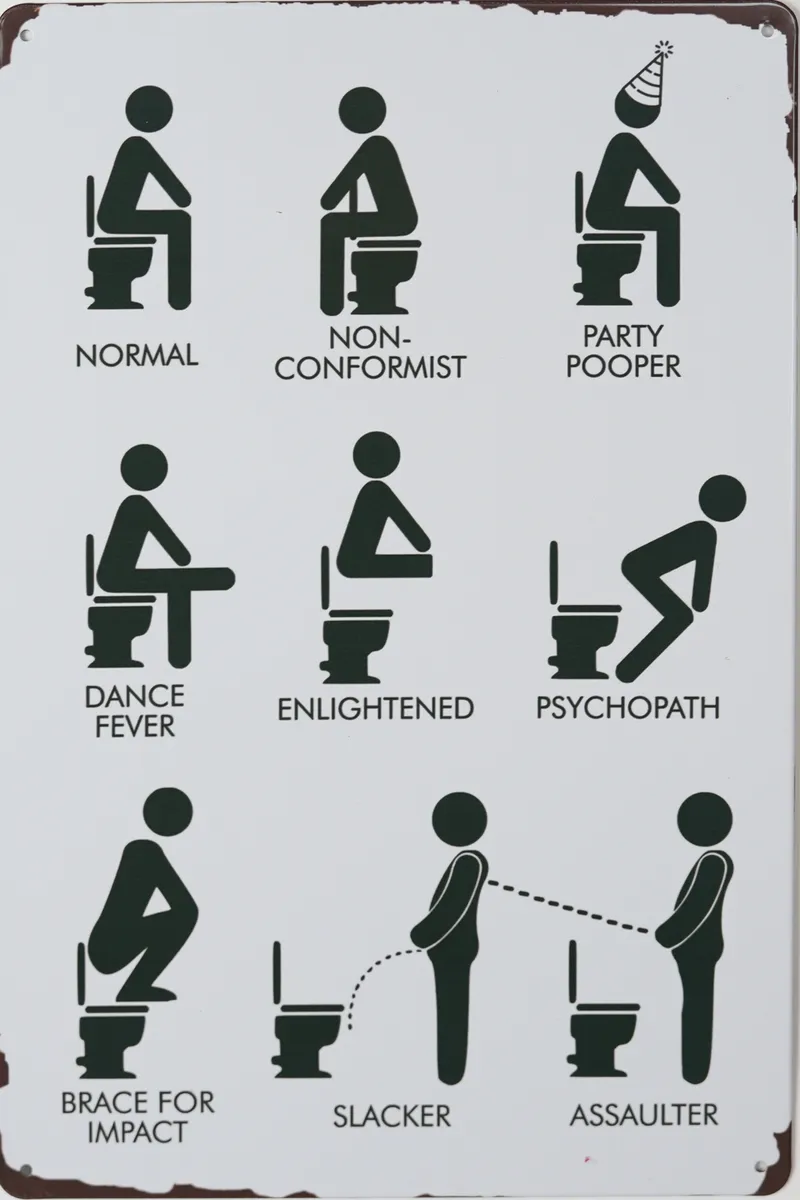 Metallskilt Retro Toilet