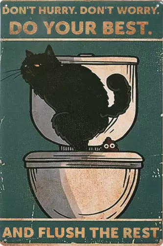 Tavla Plåtskylt Retro Toilet