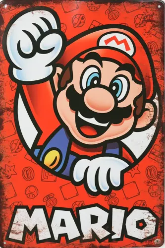 Tavla Plåtskylt Retro Super Mario
