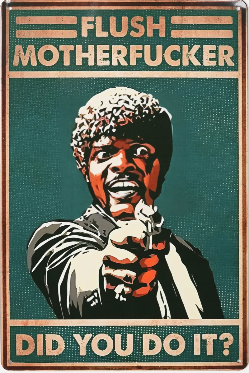 Metallskilt Retro WC Motherfucker