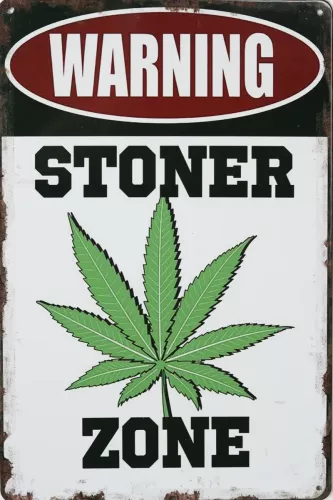 Tavla Plåtskylt Retro Hampa Stoner Zone