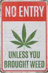 Tavla Plåtskylt Retro Hampa