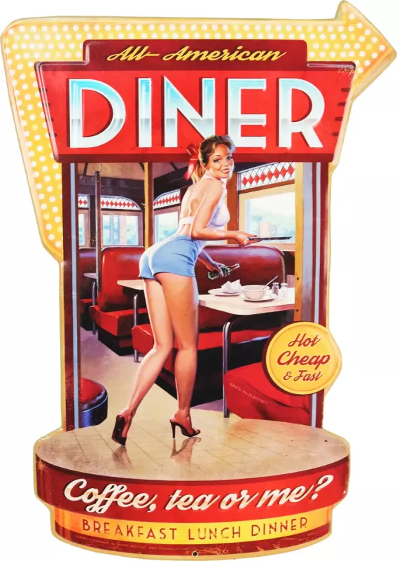 Retro Metall Skilt Pin Up Girl