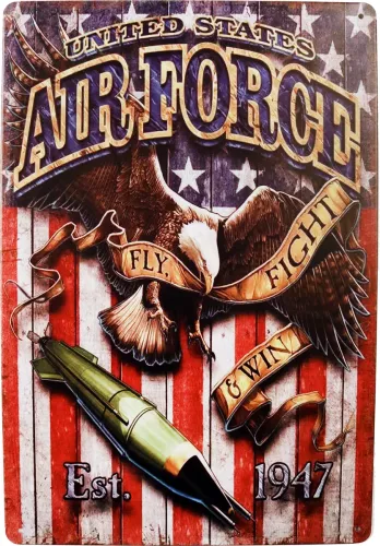 Tavla Plåtskylt Retro Air Force