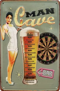 Tavla Plåtskylt Retro 3D Man Cave