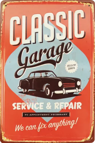 Tavla Plåtskylt Retro 3D