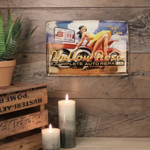 Tavla Plåtskylt Retro 3D