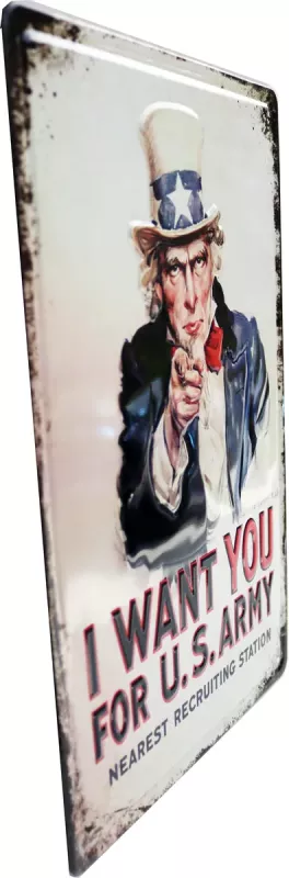 Metallskilt Retro 3D