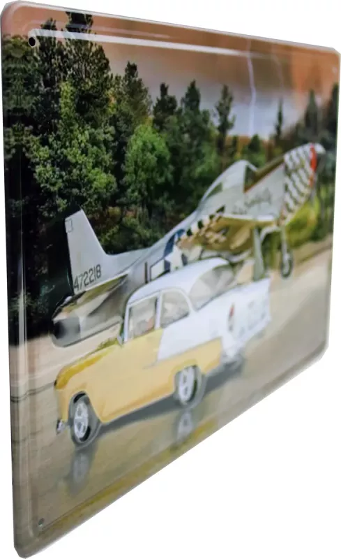 Metallskilt Retro 3D