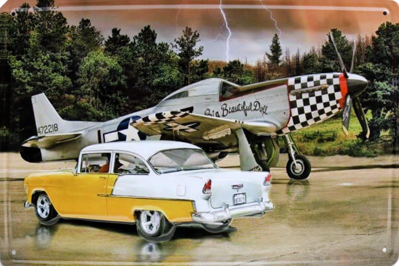 Tavla Plåtskylt Retro 3D