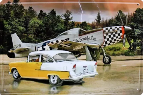 Tavla Plåtskylt Retro 3D