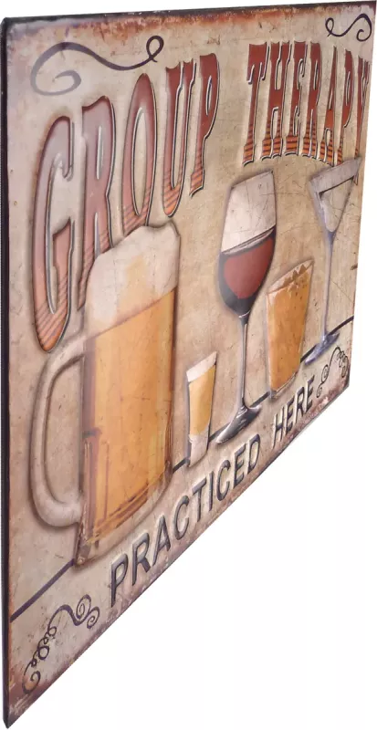 Retro Metallskilt Group Therapy 3D
