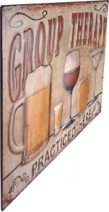 Retro Metallskylt Group Therapy 3D