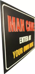Retro Metallskylt Man Cave 3D
