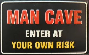 Retro Metallskylt Man Cave 3D