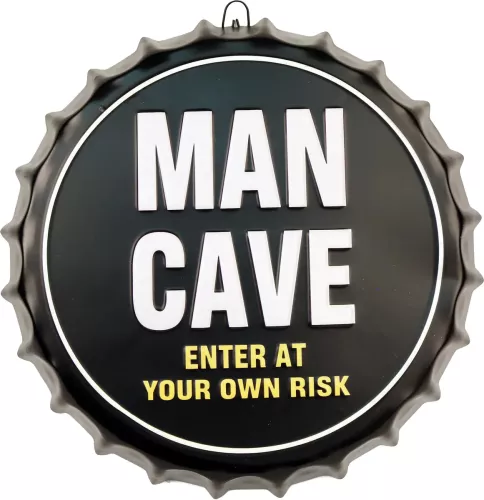 Retro Metallskylt Kapsyl Man Cave