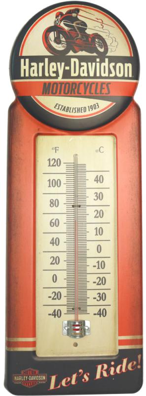 Retro Metallskylt Termometer Lets Ride