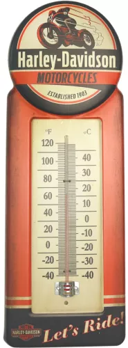 Retro Metallskylt Termometer Lets Ride