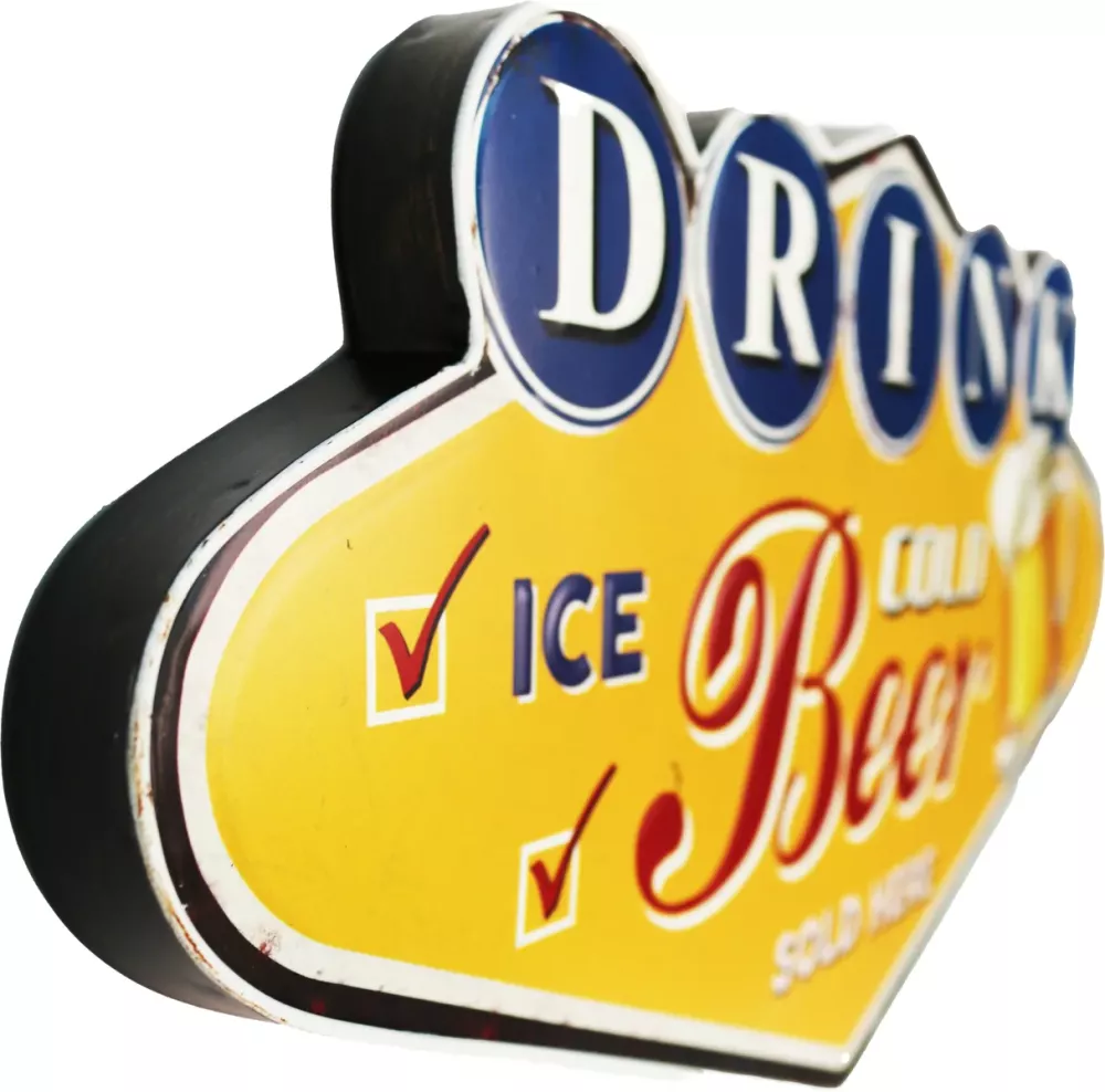 Retro Metallskilt Ice Cold Beer