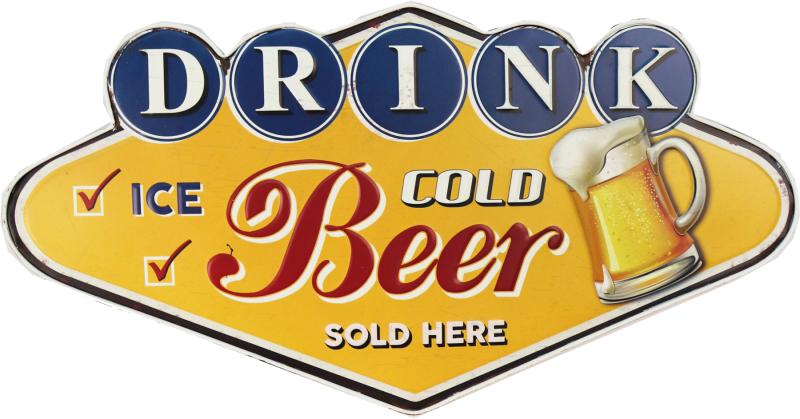 Retro Metallskylt Ice Cold Beer