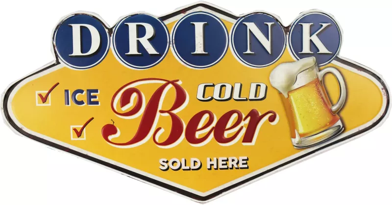 Retro Metallskilt Ice Cold Beer