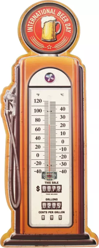 Retrto Metallskilt Termometer Beer