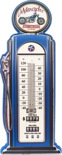 Retro Metallskylt Termometer Motorcycles