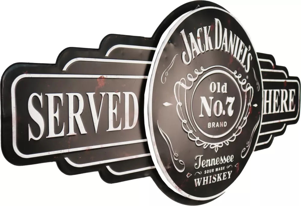 Retro Metallskilt Whiskey Served Here