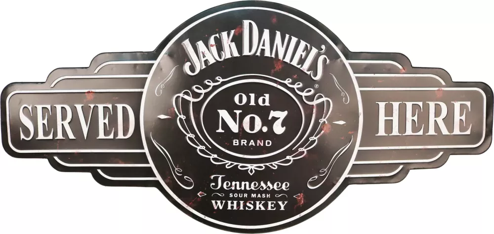 Retro Metallskilt Whiskey Served Here