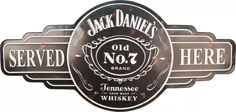 Retro Metallskylt Whiskey Served Here