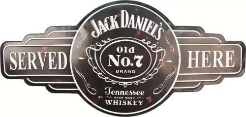 Retro Metallskylt Whiskey Served Here
