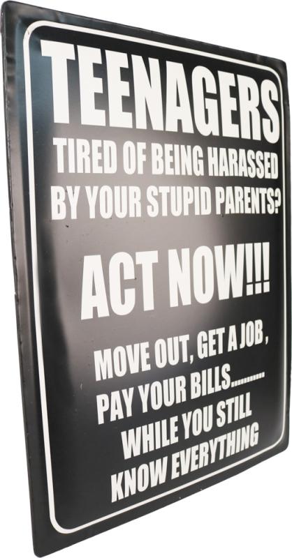 Retro Metallskylt Teenagers Act Now