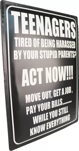 Retro Metallskylt Teenagers Act Now