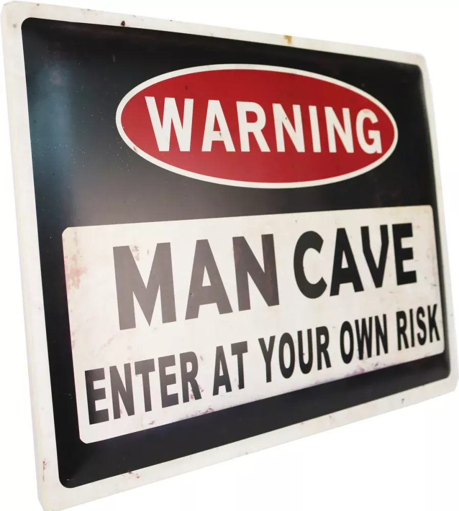 Retro Metallskilt Warning Man Cave