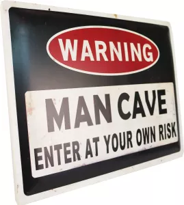Retro Metallskylt Warning Man Cave